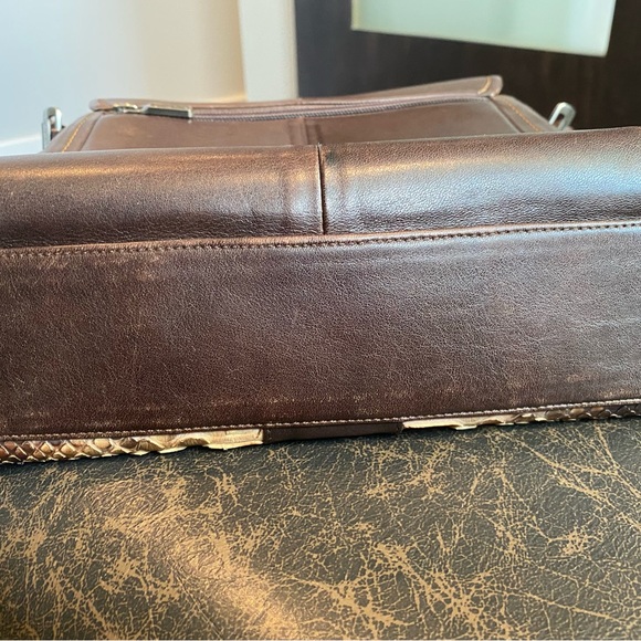 Franco Cuadra leather & snakeskin crossbody satchel - Picture 7 of 8